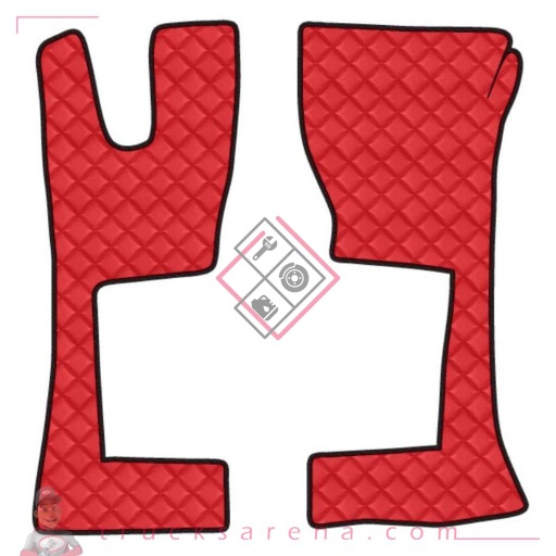 [LAM 8000692961421] 2 tapis en Skeentex - Rouge - compatible pour Mercedes Actros MP4 (09/11>09/19) narrow cab, tunnel - Mercedes Actros MP5 (10/19>) narrow cab, tunnel - LAMPA