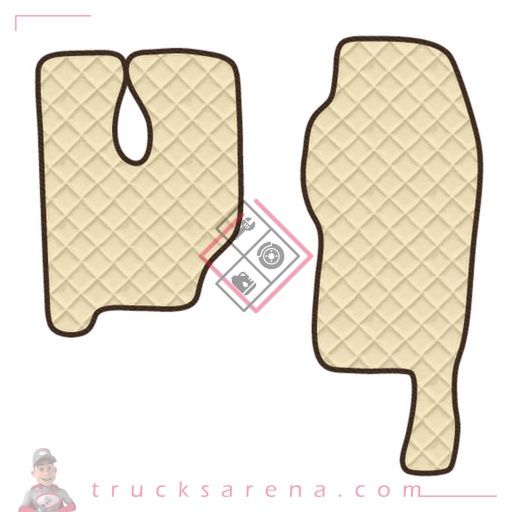 [LAM 8000692961490] 2 tapis en Skeentex - Crème - compatible pour Mercedes Actros MP3 (06/08>12/13) high tunnel - LAMPA