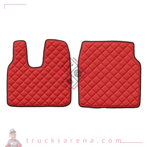 [LAM 8000692962022] 2 tapis en Skeentex - Rouge - compatible pour Man TGL (09/12>) L, LX cab - Man TGM (09/12>) L, LX cab - Man TGS (09/14>) L, LX cab - LAMPA