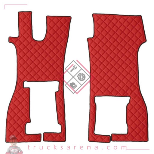 [LAM 8000692962145] 2 tapis en Skeentex - Rouge - compatible pour Scania R Serie 7 - New Generation (11/16>) passenger seat foldable - LAMPA