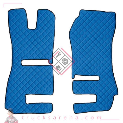 [LAM 8000692962183] 2 tapis en Skeentex - Bleu - compatible pour Scania R Serie 6 - Streamline (01/15>12/17) automatic, manual, Recaro seats, passenger seat foldable - Scania R Serie 6 - Streamline (09/13>12/14) automatic, manual, Recaro seats, passenger seat foldable - LAMPA
