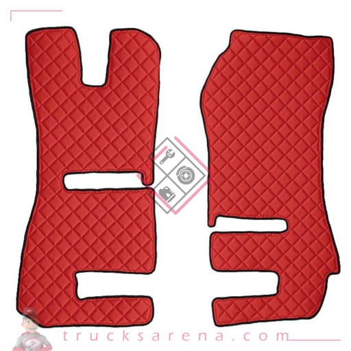 [LAM 8000692962206] 2 tapis en Skeentex - Rouge - compatible pour Scania R Serie 6 - Streamline (01/15>12/17) automatic, manual, Recaro seats, passenger seat foldable - Scania R Serie 6 - Streamline (09/13>12/14) automatic, manual, Recaro seats, passenger seat foldable - LAMPA