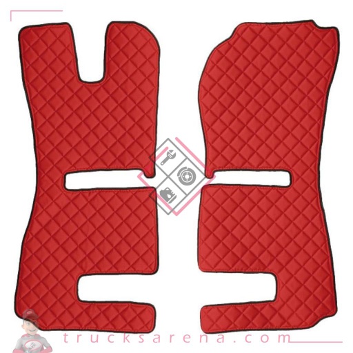 [LAM 8000692962329] 2 tapis en Skeentex - Rouge - compatible pour Scania R Serie 6 - Streamline (01/15>12/17) automatic, manual, Recaro seats, pneumatic passenger seat - Scania R Serie 6 - Streamline (09/13>12/14) automatic, manual, Recaro seats, pneumatic passenger seat - LAMPA