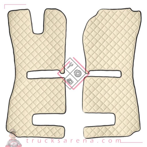 [LAM 8000692962336] 2 tapis en Skeentex - Crème - compatible pour Scania R Serie 6 - Streamline (01/15>12/17) automatic, manual, Recaro seats, pneumatic passenger seat - Scania R Serie 6 - Streamline (09/13>12/14) automatic, manual, Recaro seats, pneumatic passenger seat - LAMPA