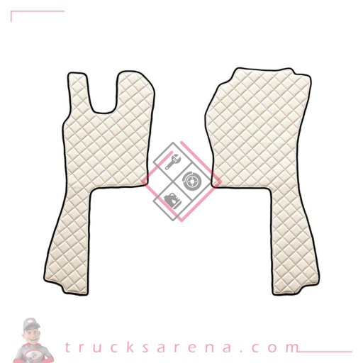 [LAM 8000692962398] 2 tapis en Skeentex - Crème - compatible pour Scania G Serie 5 (03/04>08/09) automatic - Scania G Serie 6 (09/09>08/13) automatic - Scania G Serie 6 - Streamline (09/13>12/17) automatic - LAMPA