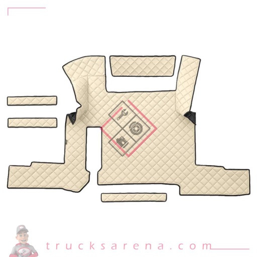 [LAM 8000692962732] Tapis central en Skeentex - Crème - compatible pour Man TGX (01/17>06/20) automatic, 1 drawer - LAMPA
