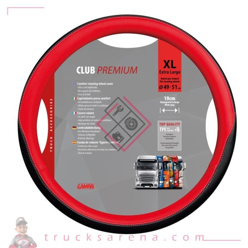 [LAM 8000692989128] Club, couvre-volant en Skeentex - XL - Ø 49/51 cm - Rouge - LAMPA
