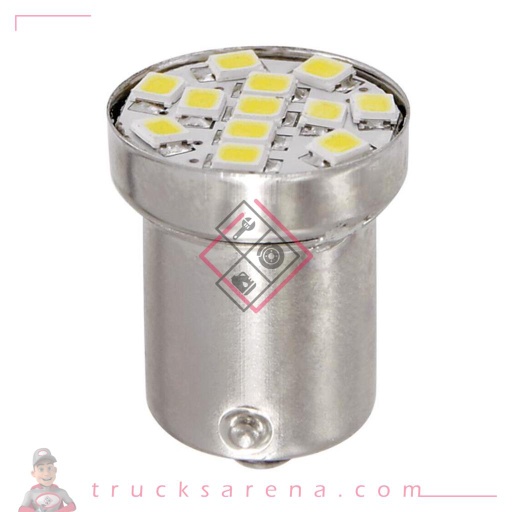[LAM 8000692983430] 24/28V Hyper-Led 12 - 12 Smd x 1 chip - (R5W) - BA15s - 20 pcs  - Emballage - Blanc - Double polarité - LAMPA