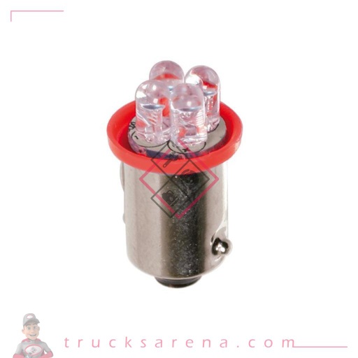 [LAM 8000692983331] 24V Micro ampoule 4 Led - (T4W) - BA9s - 2 pcs  - D/Blister - Rouge - LAMPA