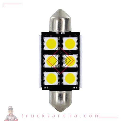 [LAM 8000692982723] 24/30V Hyper-Led 18 - 6 SMD x 3 chips - 15x39 mm - SV8,5-8 - 2 pcs  - D/Blister - Blanc - Double polarité - LAMPA