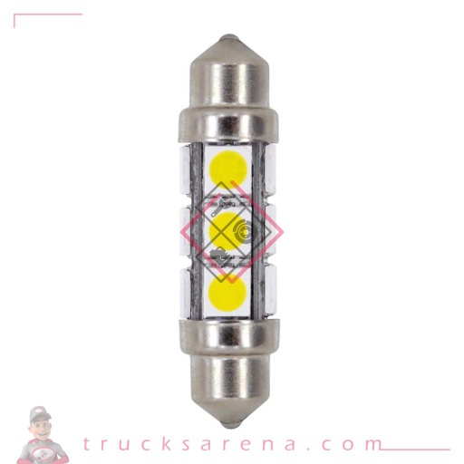 [LAM 8000692982600] 24/30V Hyper-Led 36 - 12 SMD x 3 chips - 11x41 mm - SV8,5-8 - 20 pcs  - Sac - Blanc - Double polarité - LAMPA