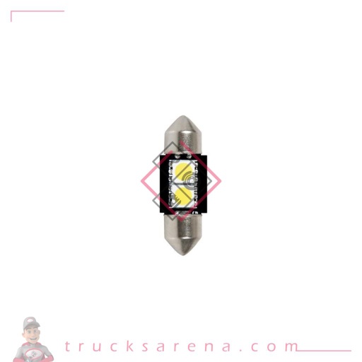 [LAM 8000692982273] 24/28V Hyper-Led 6 - 2 SMD x 3 chips - 10x31 mm - SV8,5-8 - 2 pcs  - D/Blister - Blanc - Double polarité - LAMPA
