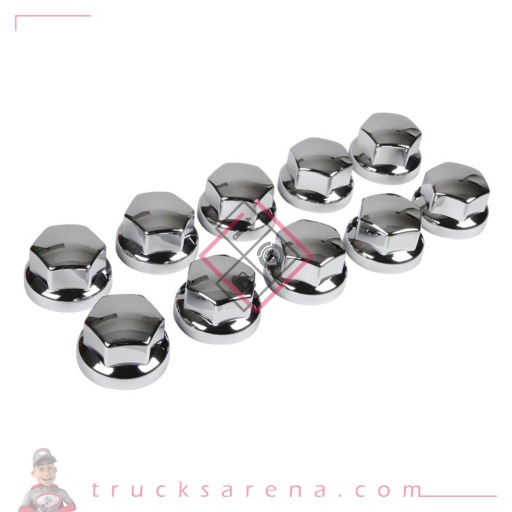 [LAM 8000692980613] Set 10 couvre-boulons universels en ABS - Ø 32/33 mm - Chrome - LAMPA