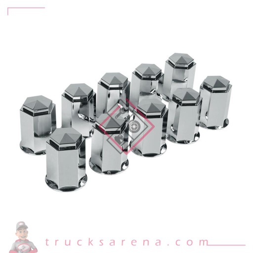 [LAM 8000692980491] Set 10 couvre-boulons en ABS - Ø 33 mm - Chrome - LAMPA