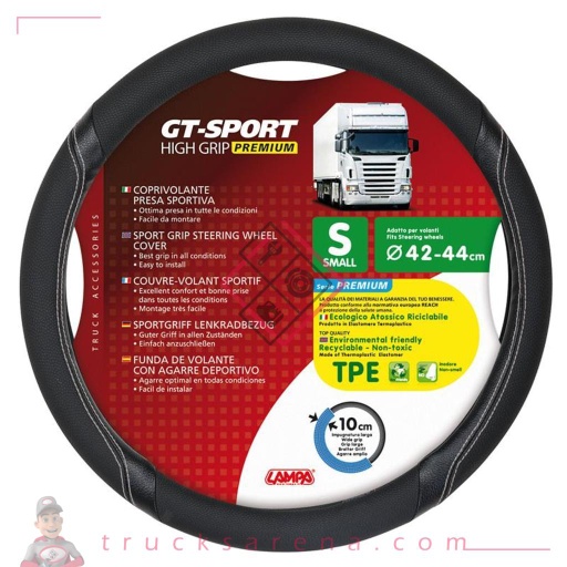 [LAM 8000692980071] GT-Sport, couvre-volant en Skeentex - S - Ø 42/44 cm - Noir/argent - LAMPA