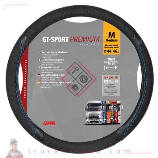 [LAM 8000692980125] GT-Sport, couvre-volant en Skeentex - M - Ø 44/46 cm - Noir/Bleu - LAMPA