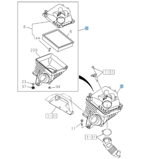 [ISU 8983958771] ENSEMBLE FILTRE; AIR - ISUZU PARTS