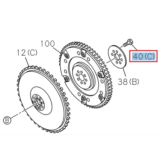 [ISU 8983630100] Flywheel screw - ISUZU PARTS