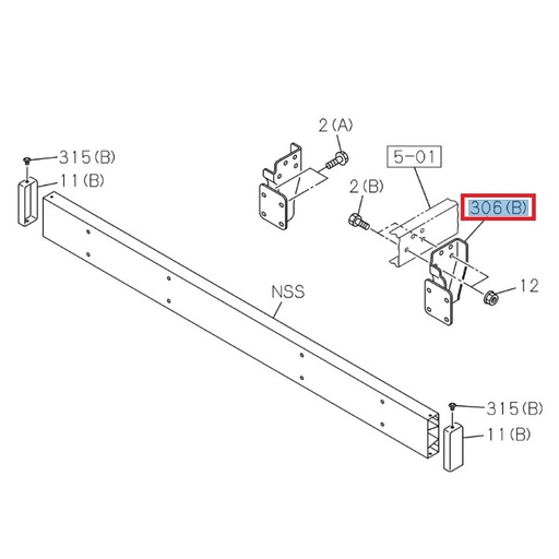 [ISU 8976863170] Support droit de barre de pare-choc arrière - ISUZU PARTS