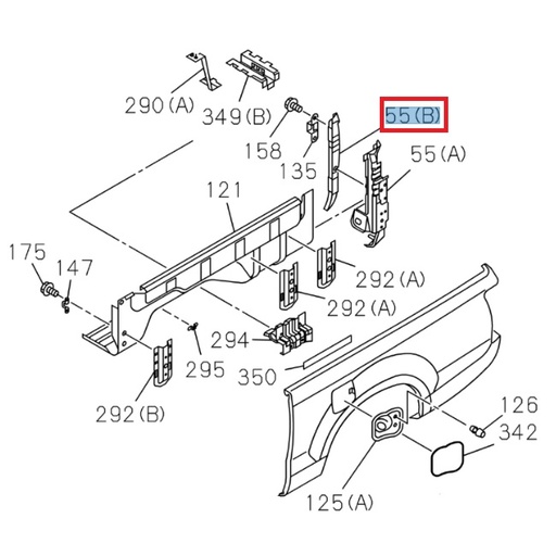 [ISU 8981043798] Panneau, coin arrière droit - ISUZU PARTS