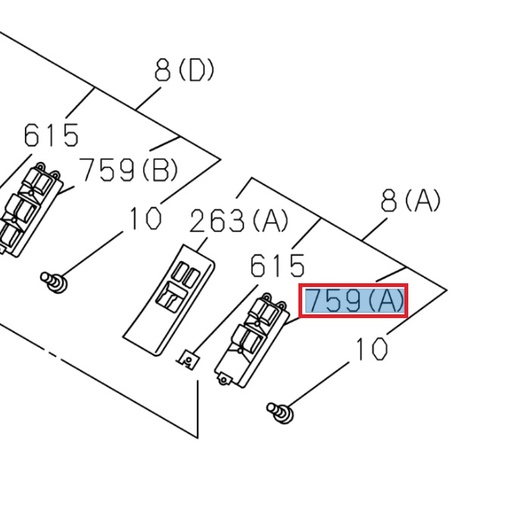 [ISU 7552144940] Ensemble interrupteurs de vitres - ISUZU PARTS