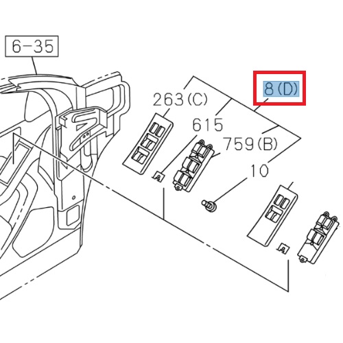 [ISU 7475067160] Interrupteur de lève-vitre électrique - ISUZU PARTS