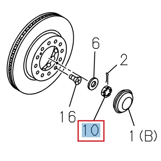 [ISU 1094420280] Écrou cannelé M24 - ISUZU PARTS