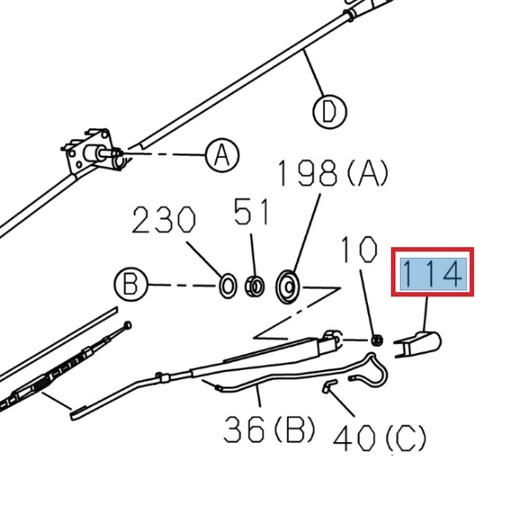 [ISU 8978474771] Cache de bras d'essuie-glace avant - ISUZU PARTS