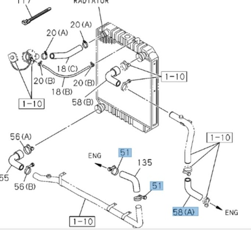 [ISU 1097041060] TUYAU EN CAOUTCHOUC - ISUZU PARTS