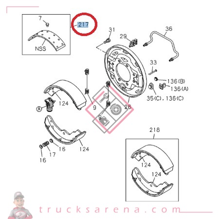 [ISU 5876102280] Lining Kit; Rr - ISUZU PARTS
