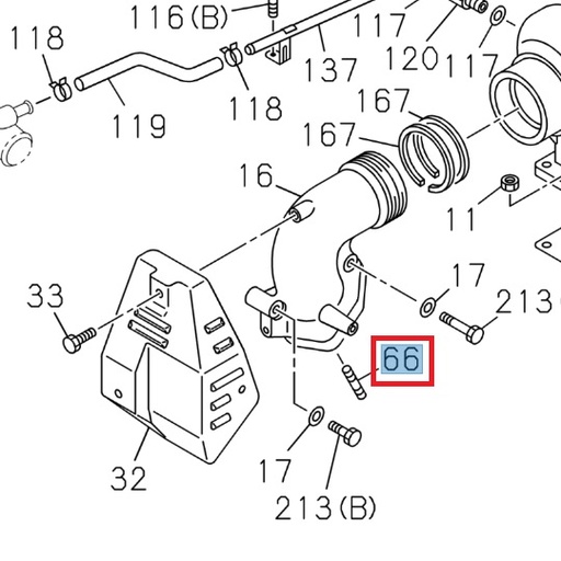 [ISU 8970329771] Exhaust pipe stud - ISUZU PARTS