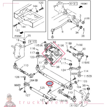 [ISU 8970621802] Rod; Track,Cent - ISUZU PARTS