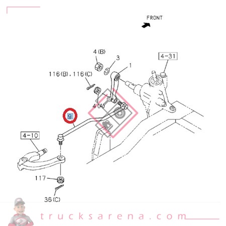 [ISU 8970704963] Link; Drag - ISUZU PARTS