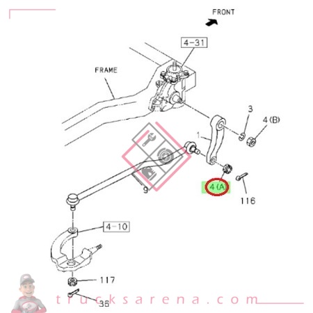 [ISU 8972456320] Nut; Lwr Link - ISUZU PARTS