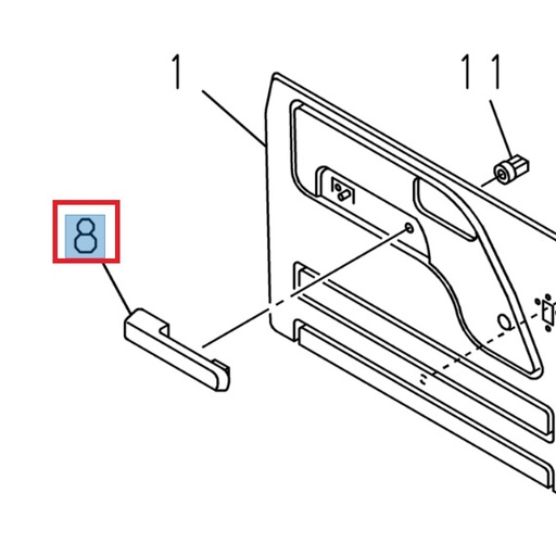[ISU 8974053281] Poignée intérieure, portière arrière droite - ISUZU PARTS