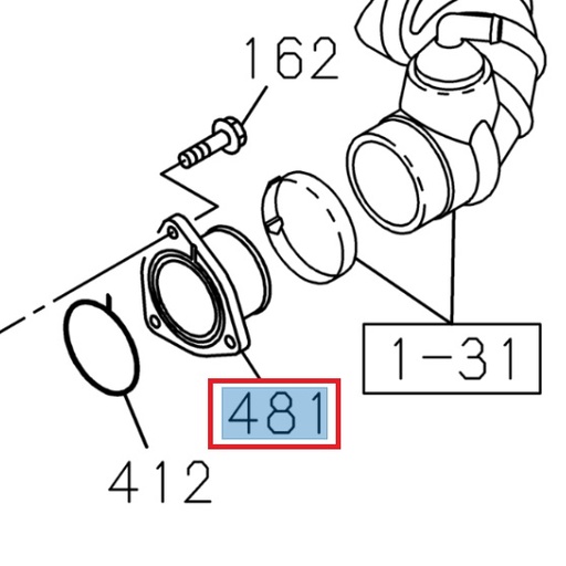 [ISU 8975074230] Turbocharger pipe flange - ISUZU PARTS