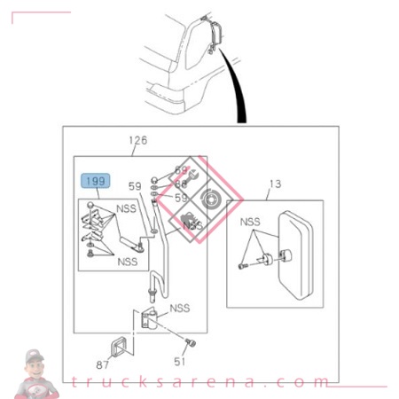 [ISU 8978566222] STAY ASM; SUB - ISUZU PARTS