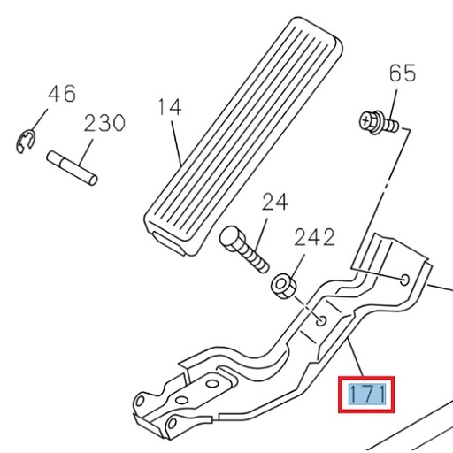 [ISU 8980067161] Socle, pédale d'accélérateur - ISUZU PARTS
