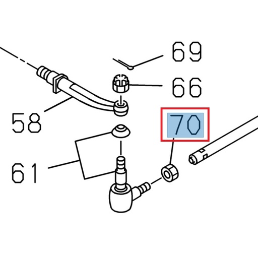 [ISU 8980435300] Right steering rod nut - ISUZU PARTS