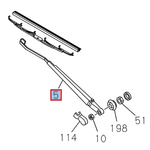 [ISU 8980537860] Left wiper arm - ISUZU PARTS