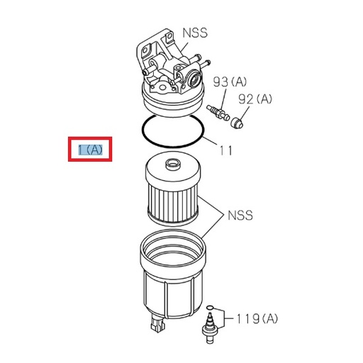[ISU 8981241075] Fuel filter, complete - ISUZU PARTS