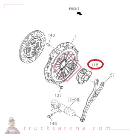 [ISU 8981698261] Bearing; Clu Re - ISUZU PARTS