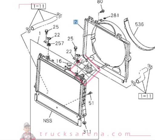 [ISU 8981898740] GUIDE; FAN - ISUZU PARTS