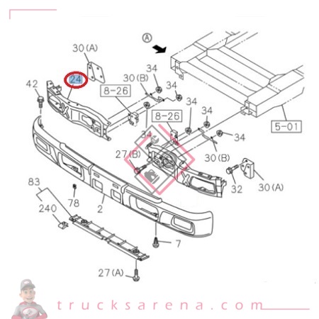 [ISU 8982294340] Support pare-chocs droit - ISUZU PARTS