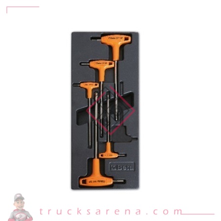 [BET 024240053] Composition clés mâles 6 pans plateau rigide 5 pièces T53 - BETA TOOLS