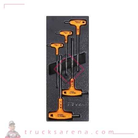 [BET 024240057] Composition clés mâles inox plateau rigide 5 pièces T57 - BETA TOOLS