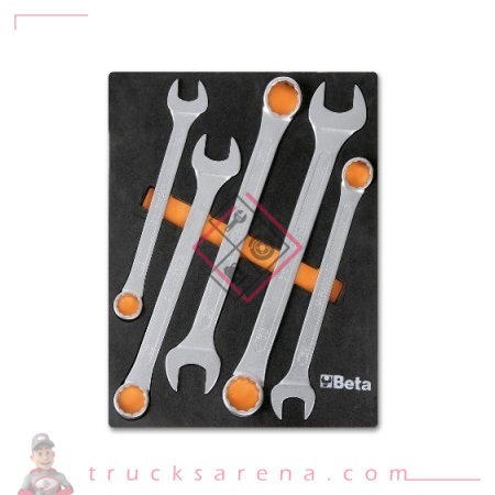 [BET 024500016] Composition clés mixtes plateau mousse 5 pièces M16 - BETA TOOLS