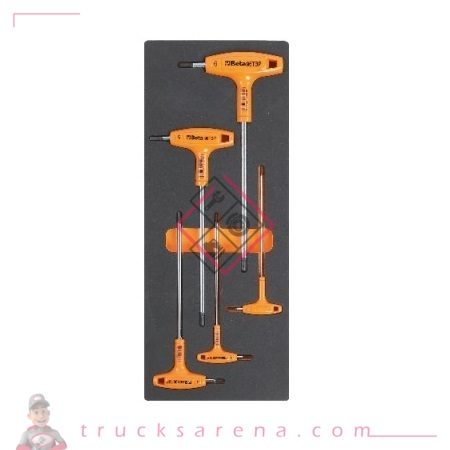 [BET 024500053] Composition clés mâles en T plateau mousse 5 pièces M53 - BETA TOOLS