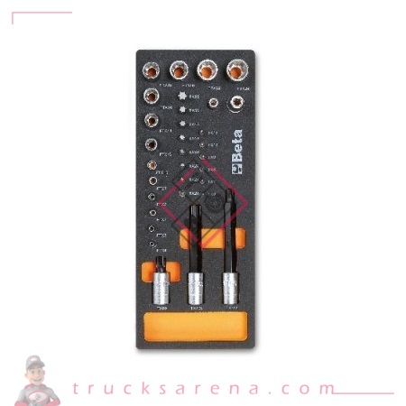 [BET 024500112] Composition Torx 1/4' 1/2' plateau mousse 32 pièces M112 - BETA TOOLS