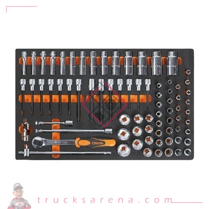 [BET 024500120] Composition Torx et 6 pans 1/2' plateau mousse 75 pièces M120 - BETA TOOLS